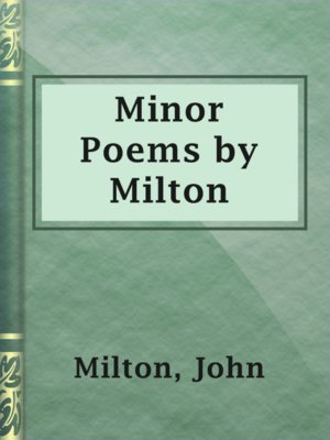 Minor Poems by Milton - ebook